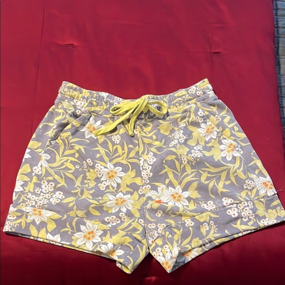 Daily Practice by Anthropologie Floral Gray and Yellow Women's Shorts - Picture 1 of 4